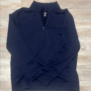 Under Armour Fleece Dark Blue Quarter-Zip Top Loose Fit Size XL